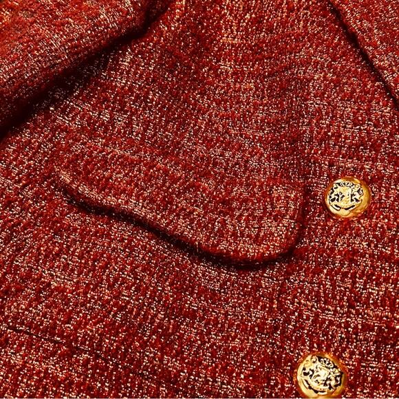 Smythe Double-Breasted metallic Tweed Blazer sz 6 - Picture 6 of 9